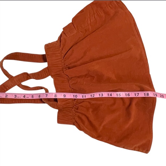 Cat & Jack Floral Top with A Rusty Brown Corduroy Suspender Skirt - Picture 11 of 13